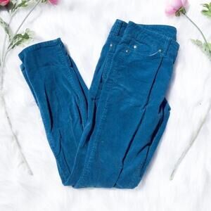 LEI Blue Corduroy Ribbed Pants Size 5 Ashley l.e.i Low rise Skinny Soft Pants